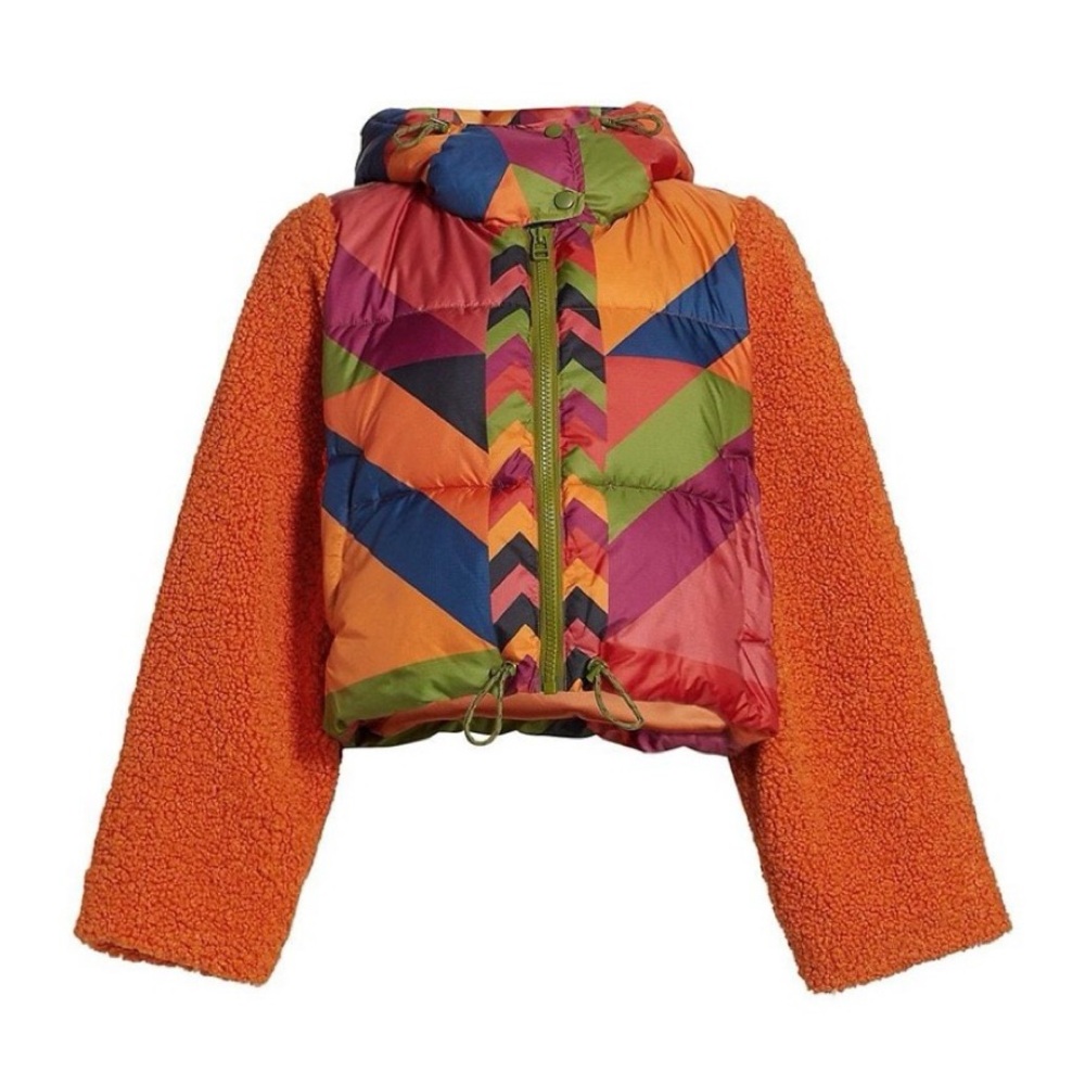 FARM Rio Multicolor Geometric Puffer Jacket